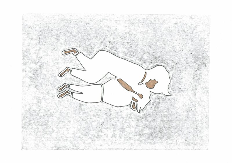 Grafik. Kinder liegen nebeneinander